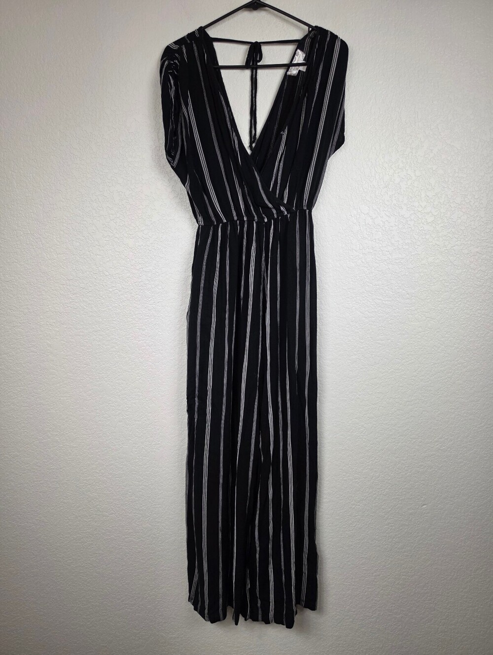 Anthropologie Band of Gypsies Black Striped Jumpsuit Small